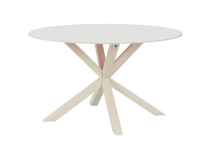 P & B Esstisch, Kaschmir, Metall, Glas, rund, Flachrohr, 75.5 cm, Esszimmer, Tische, Esstische, Glastische
