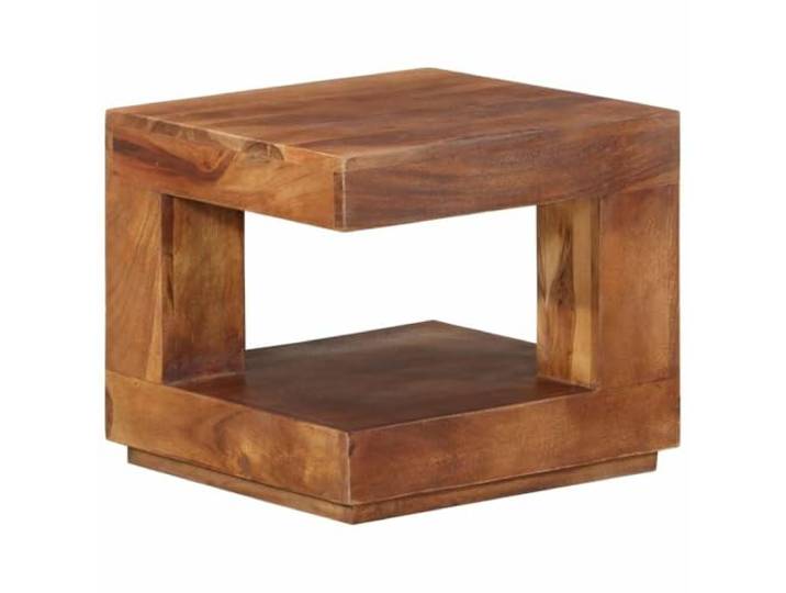 HEFZGDB Couchtisch 45x45x40 cm Massivholz Akazie Vintage Beistelltisch Wohnzimmertisch mit Ablagefläche Dekotisch aus robustem Hartholz