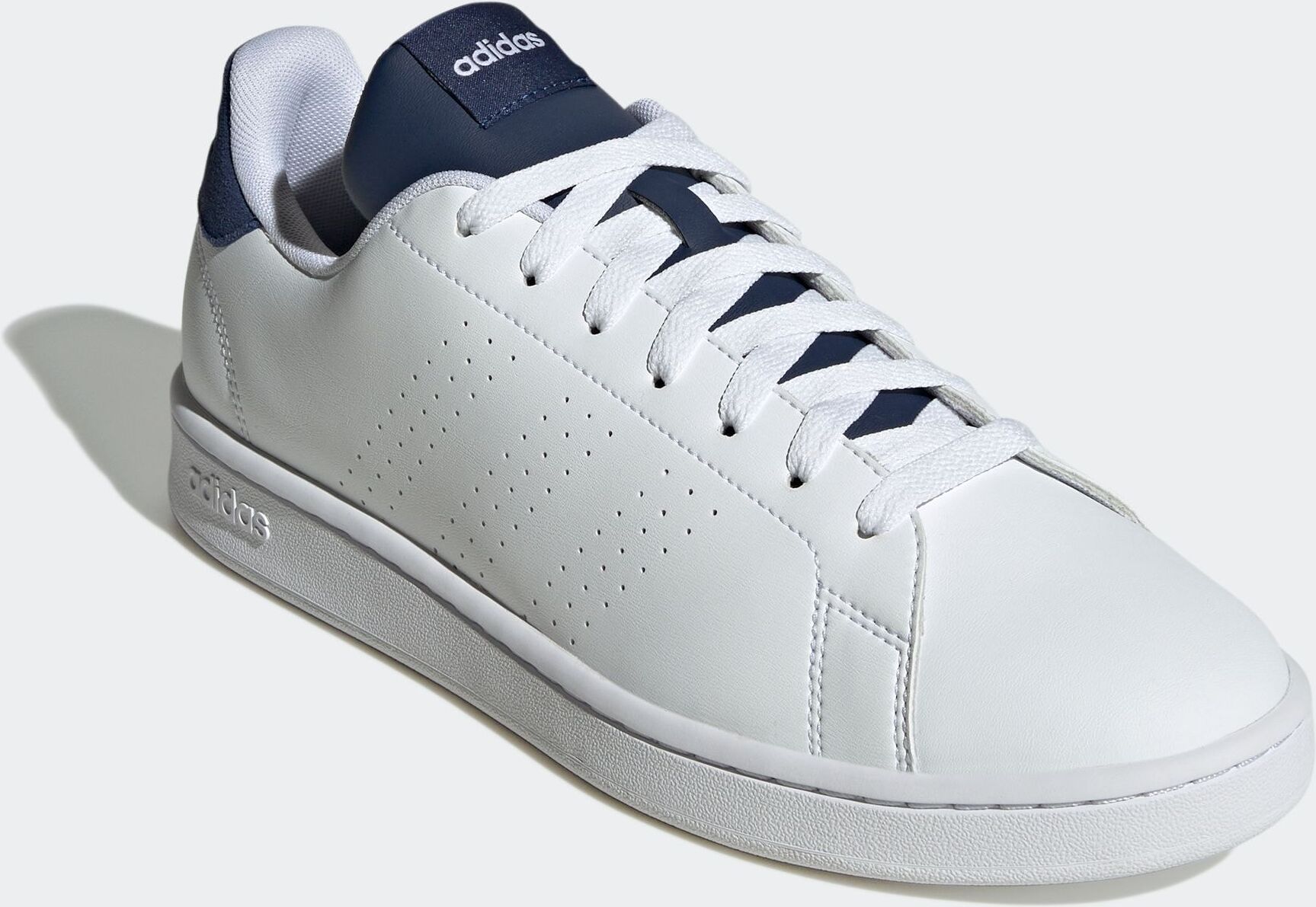 Sneaker ADIDAS SPORTSWEAR "ADVANTAGE", Herren, Gr. 39, weiss (cloud weiß, cloud weiß, dunkelblau), Synthetik, Schuhe Sneaker, Design auf den Spuren des adidas Stan Smith cloud weiß, cloud weiß, dunkelblau 39