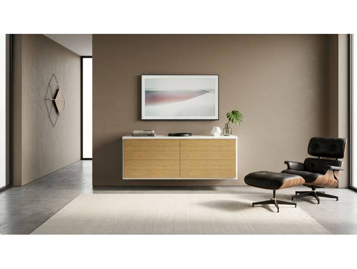 Commode suspendue sur mesure MDF mélaminé MDF Blanc mat
