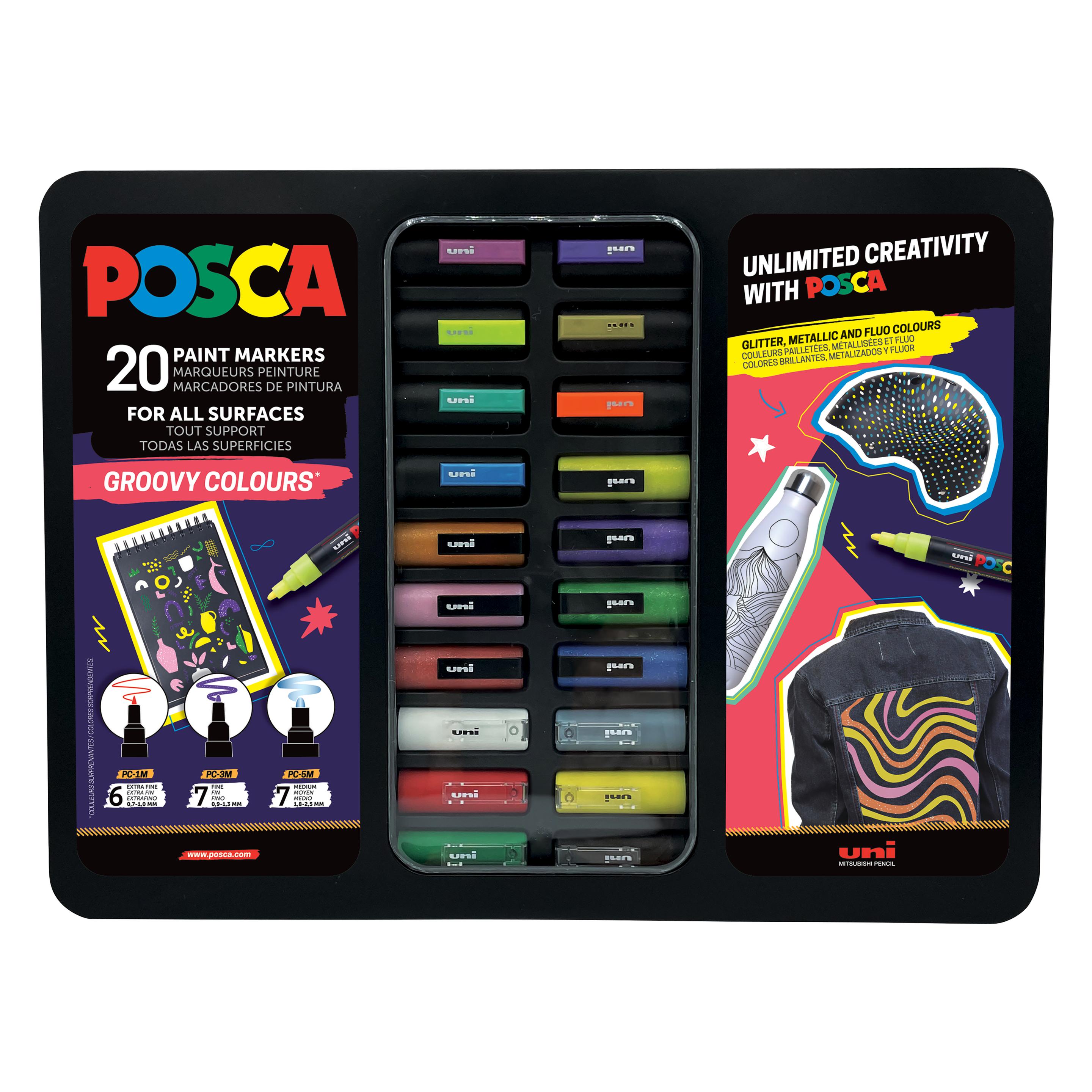 Uni-ball Marker Posca Groovy Colors (20x) (PC-TIN20META)