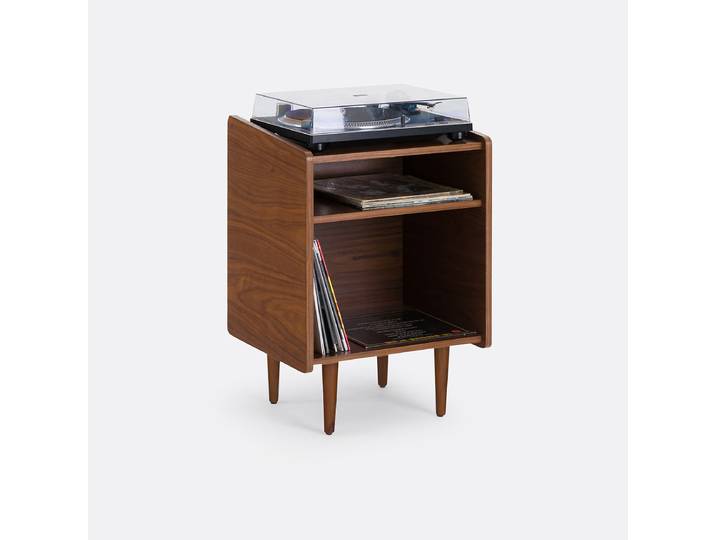 LA REDOUTE Meuble vintage pour vinyles L51 cm, Ronda Marron Noyer