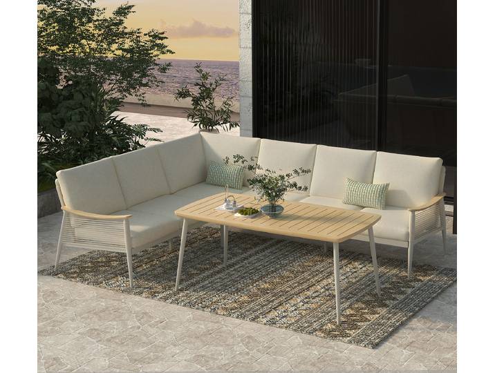 Salon lounge Tulum 2 pièces 235 x 90 x 175cm Beige