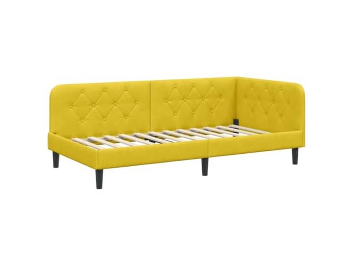 PUGYNBK Eck-Bettgestell, Gelb, 90 x 200 cm, Samt Wendbares Schlafsofa, platzsparend, minimalistisch, verstellbare Armlehnen
