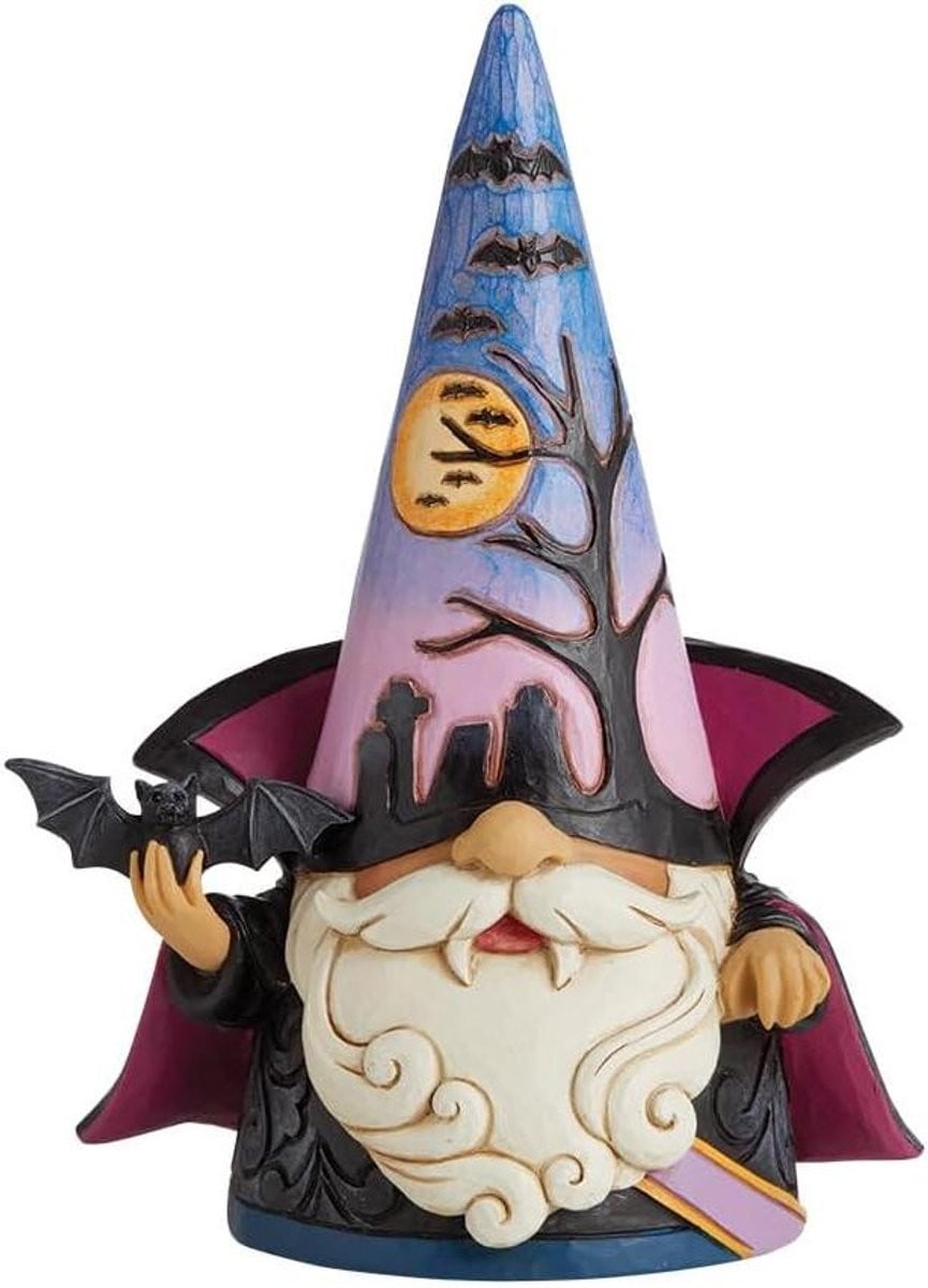 Handgeschilderd Vampire Tuinkabouter Beeldje voor Halloween Decoratie, Meerkleurig