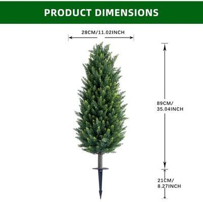 YUN "43.3"" Artificial Cypress Topiary Trees with Ground Spikes, Set of 2"