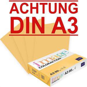 Antalis Kopierpapier Image Coloraction Hawai, A3, 80g/qm, goldgelb, 500 Blatt