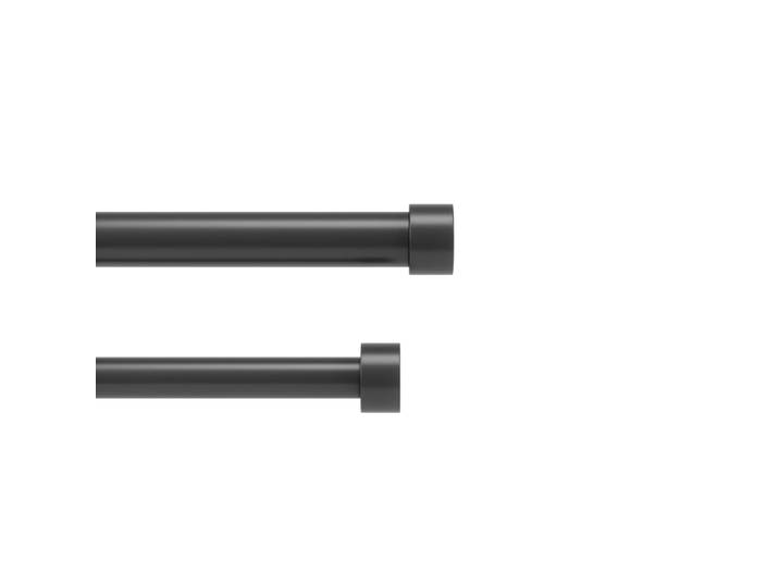Double tringle à rideaux D25mm extensible noire de 106 à 307cm