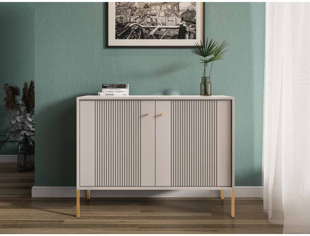 17 Stories Tanari Sideboard Cashmere/Gold 79cm H X 104.5cm W X 39cm D