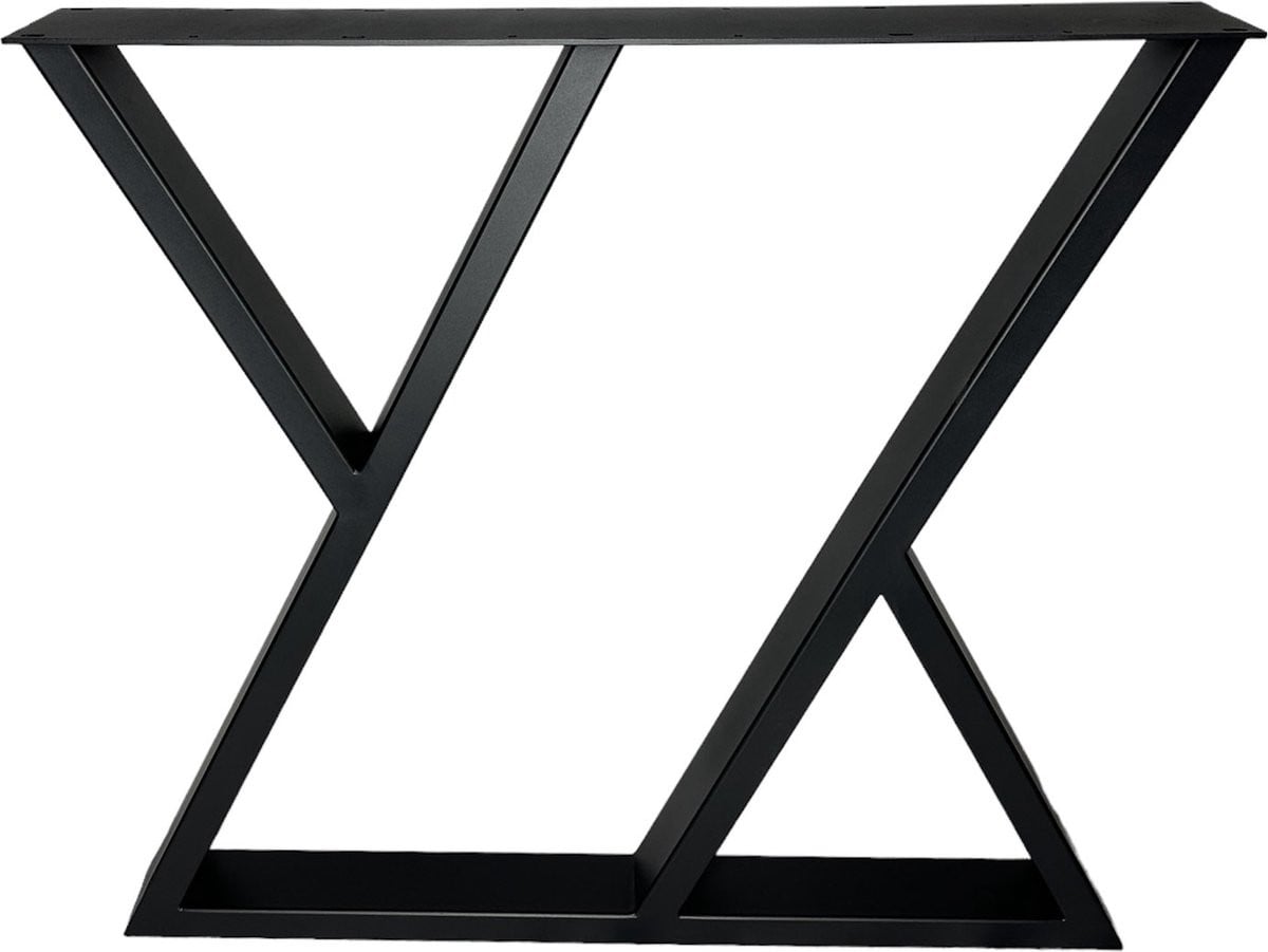 Maison DAM Industriële tafelpoot Z met koker, Mat zwart, Hoogte: 72 cm