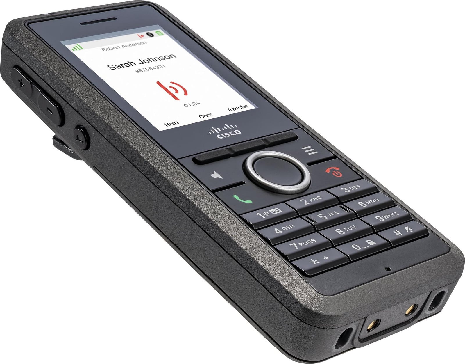 Cisco IP DECT Telefoon 6825 Draadloze Handset met Bluetooth-interface, SIP, 2 lijnen, compatibel met Cisco IP DECT 210 multi-cell basisstation