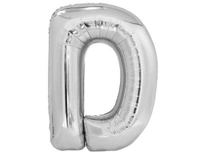 Amscan 9909553 9909553-zilveren letter D supervorm folie ballon-38, zilver