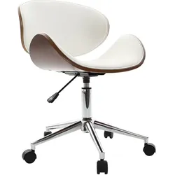 Design-Bürostuhl Weiß und Holz WALNUT