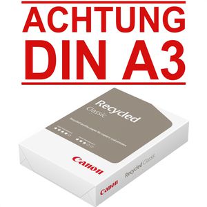 Canon Kopierpapier Recycled Classic, A3, Recycling, 80g/qm, presseweiß, 500 Blatt