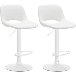 2er Set Barhocker Camden Kunstleder weiß