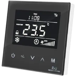 MCO Home MCOEMH8-FC4B - Fan Coil Thermostat (4 Leitungsrohre) Black Edition, Thermostat, Schwarz