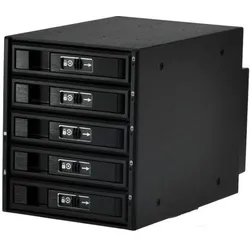 JJ Computer JOUJYE JJ-3052M-SS SATA/SAS I II III Gehause 14,6cm X 14,6cm fuer 5XHDD 6,4cm/8,9cm 2,5zoll/3,5z... (2.5", 3.5"), Festplattengehäuse, Schwarz