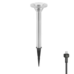 ledscom.de LED Wegelicht / Pollerleuchte ALF mit Erdspieß für außen, IP44, 34 cm, aluminium, warmweiß