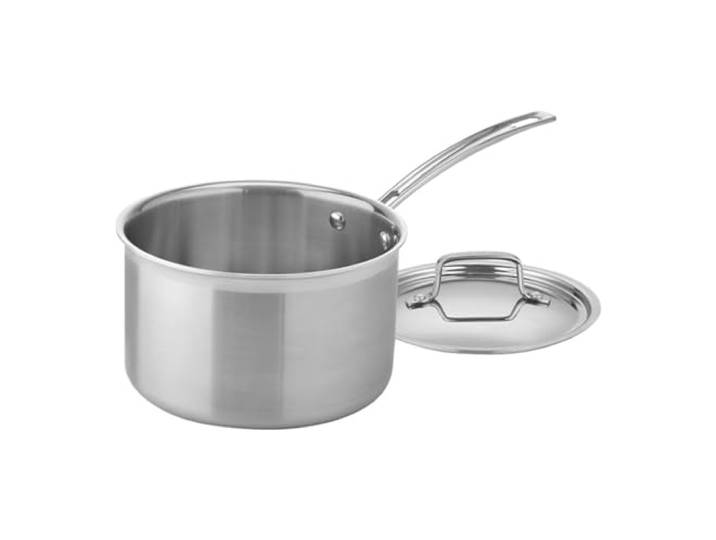 Cuisinart MCP194-20N Multiclad Pro 3-lagiges Edelstahl-Kochgeschirr, 4 l Bratpfanne, Edelstahl, Stielkasserolle mit Deckel