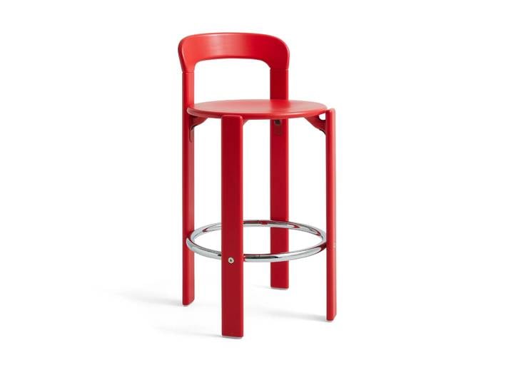 HAY Rey Low Barhocker lackiert 65 cm Scarlet red
