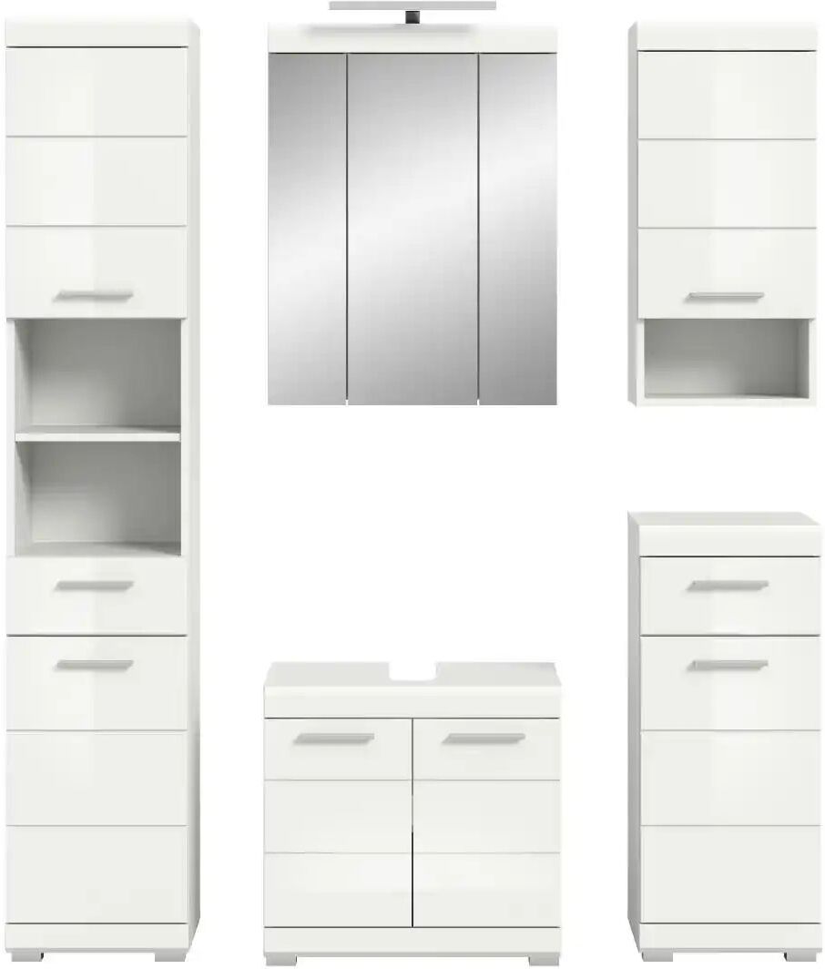 Höffner Badmöbel-Set SCHLOONSEE  5 teilig  inklusive LED Beleuchtung  bestehend aus:
