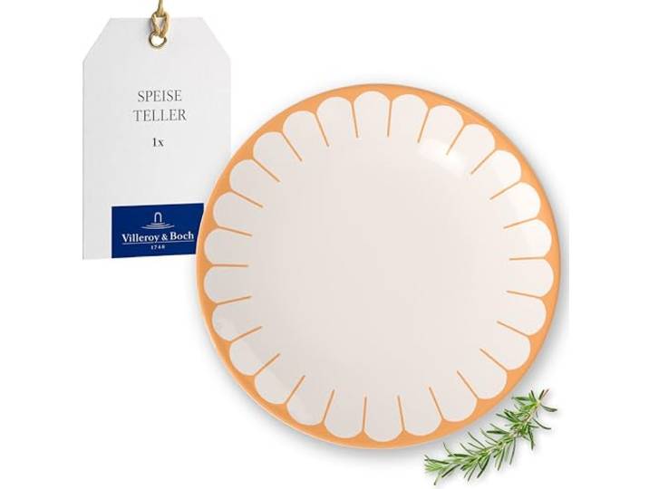 Villeroy & Boch - Fleur soleil Speiseteller Gelb, Spülmaschinenfest, Mikrowellensicher, Teller für Hauptgerichte, Großer Teller, Geschirr Keramik Stapelbar, Essteller Orange, Premium Porzellan