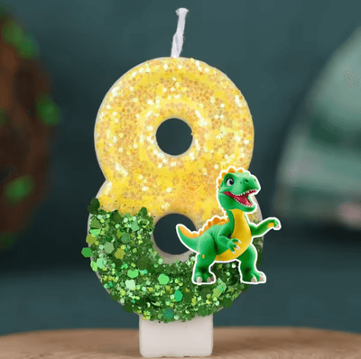 Inspire Picks T Rex Dinosaur Number Birthday Candle (09) Cartoon Cake Topper For Kids Birthday Parties 8