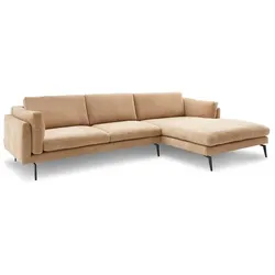 tommy m Ecksofa Ferrara Leder Grau Taupe