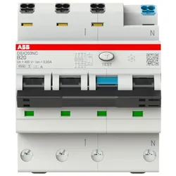ABB DSX203NCB20A30 FI/LS-Schalter 6kA, 3P+N, Typ A, B 20, 30mA FlexLine Push-in Technologie 2CSR256192R1205