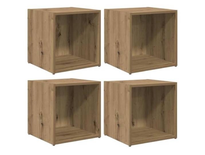 hliofuir Hängeboard 4er Set TV Schrank Artisan-Eiche 37x35x37,5cm Wandmontiertes Lowboard Set fürs Wohnzimmer und Schlafzimmer, aus stabilem Holzwerkstoff mit 4 praktischen Ablagefächern.