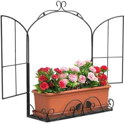 DanDiBo Wandblumenhalter Fenster Schwarz Metall Wand Blumenständer Blumenregal