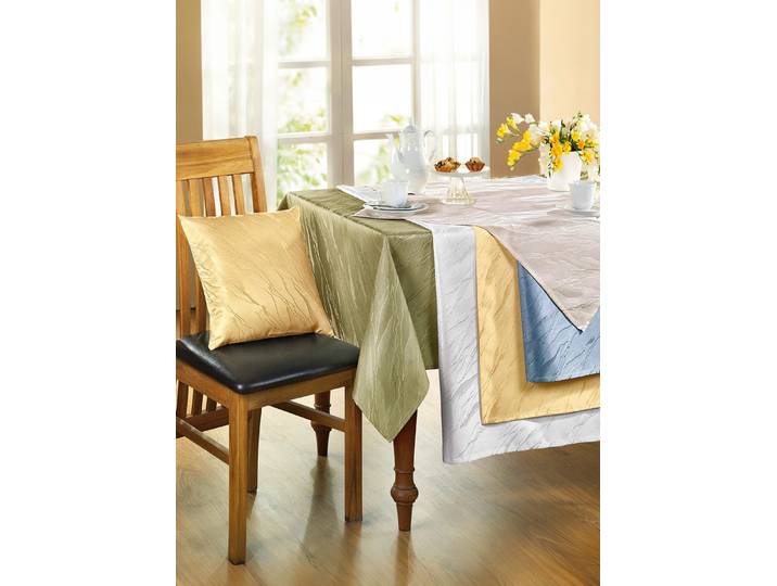 Dezente Tischdecke in Marmor-Optik, Creme, Größe 183 (Tischdecke, 130/220 cm)
