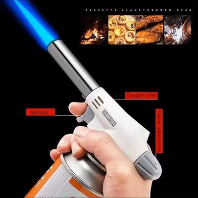 Uplift Essentials Multi Purpose Butane Torch Adjustable Flame Gun For Cooking, Camping, Welding & DIY Heating Tasks Multi Purpose Butane Torch Adjustable Flame Gun For Cooking, Camping, Welding & DIY Heating Tasks
