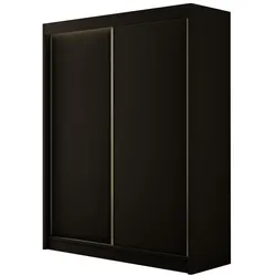 KLEIDERSCHRANK BEROG mit LED - 120 cm - Schwarz
