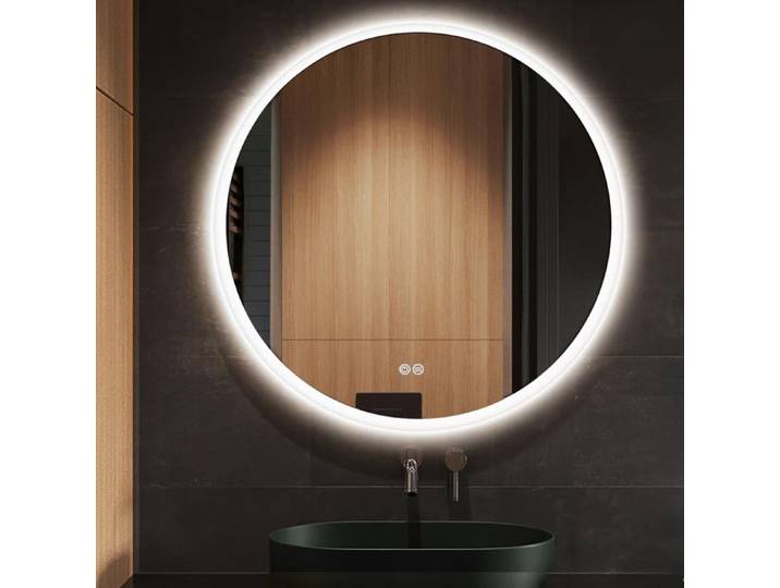 Miroir Rond 70cm Lumineux Salle de Bain Miroir Salle de Bain avec LED 3 Mode de Lumières Dimmable Anti-buée IP44