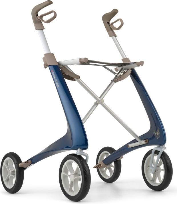 Acre Carbon Ultralight Rollator Komfort inkl. Rückengurt Stockhalter Tasche - Königsblau