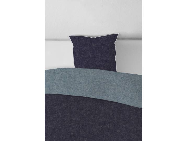 Melange-Flanell Kissenbezug Zordo Blau/Dunkelblau 40 x 40cm Flanell