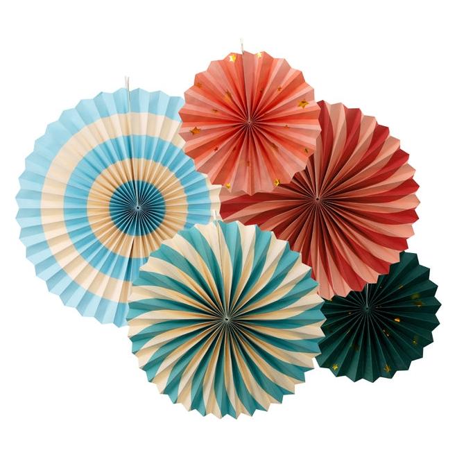 Partydeco Deko-Rosetten Zirkus 26-43cm 5St (5 Stk.) (RPK33)