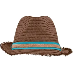 Myrtle Beach Unisex Hut mit Fransenkrempe MB6703 nougat/turquoise L/XL