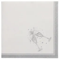 Papstar 250 Servietten `ROYAL Collection` 1/4-Falz 40 cm x 40 cm silber `Festivities`