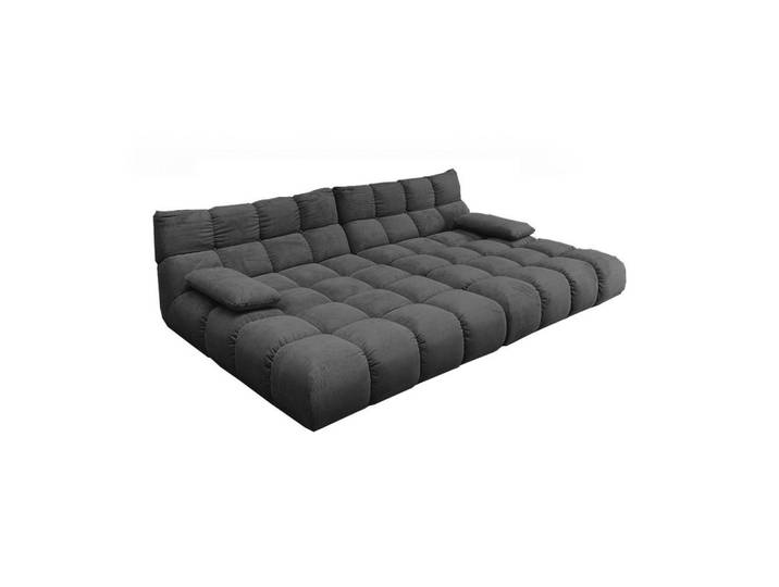 Kawola BIG Sofa Vivien Anthrazit Cord, Kunststoff, Echtholz, Füllung: Kaltschaum, 296x85x178 cm, Wohnzimmer, Sofas & Couches