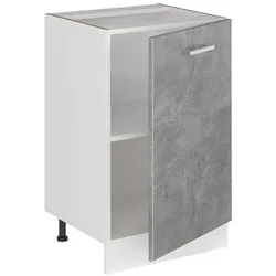 Vicco, Regal, Küchenunterschrank R-Line, Beton/Weiss, 50 cm ohne Arbeitsplatte (46 x 50 x 81.60 cm)