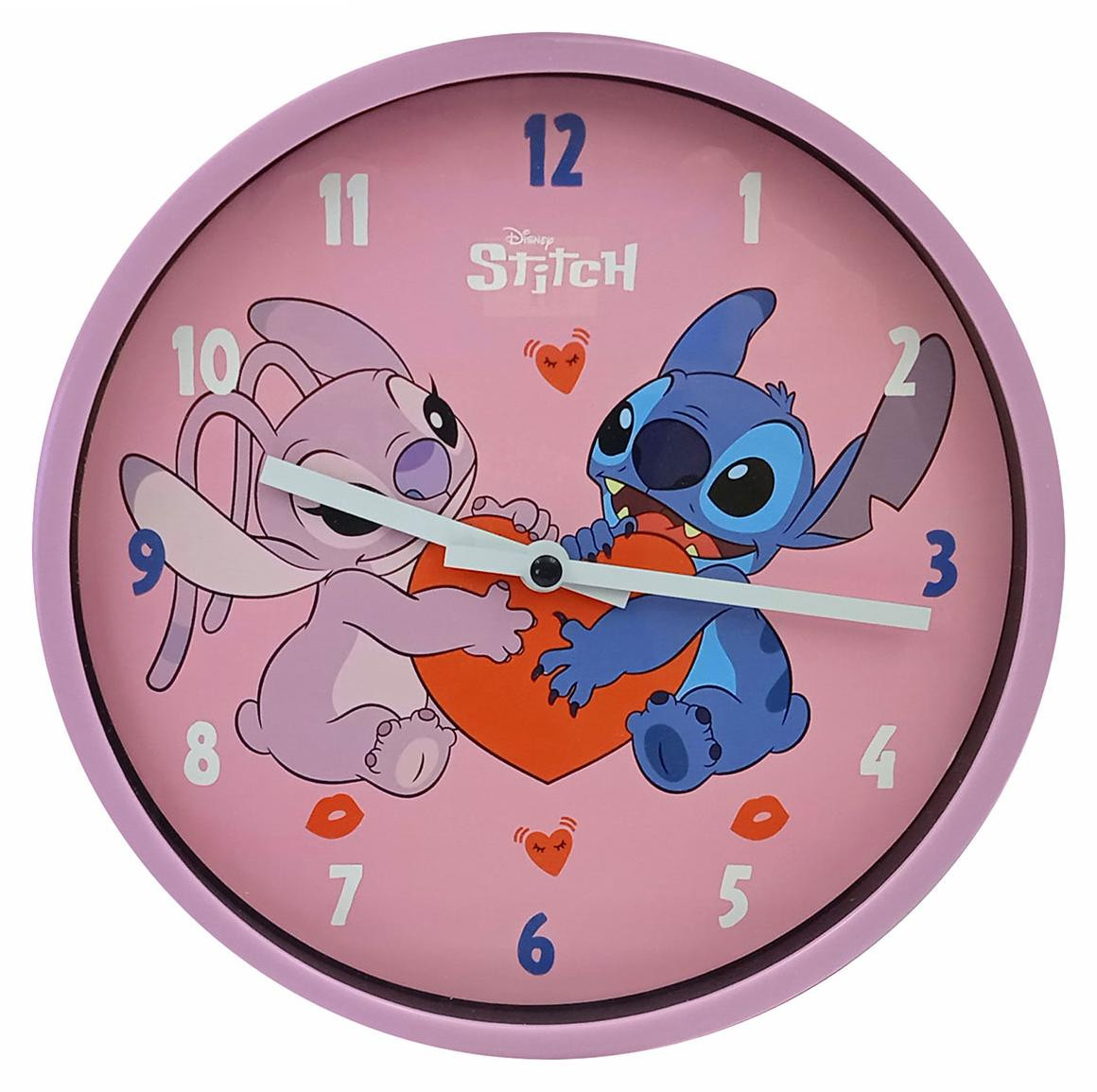 Disney Wandklok met Stitch & Angel, Analoog, 24 cm