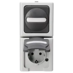 Kopp 130856009 Universalschalter AP-FR beleuchtet senk.16A 250V IP44 Blueelectric grau
