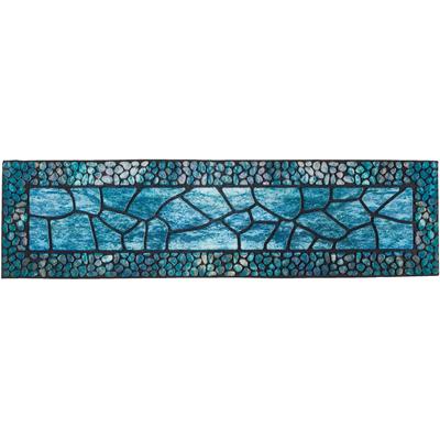 Stufenmatte ANDIAMO "Outdoor, 2er Set", blau (türkis), B:24cm H:6mm L:90cm, Obermaterial: 100% Gummi, Teppiche, Outdoor-Stufenmatten, Stein Motiv, Gartenbereich, Außenbereich
