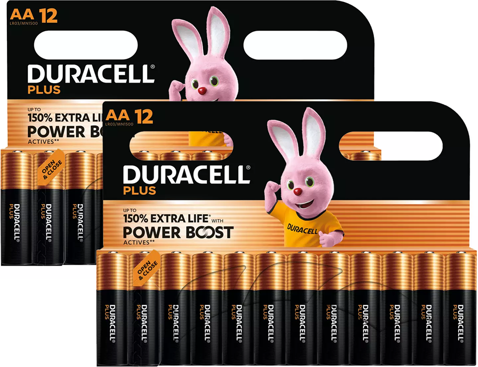 Duracell Plus AA LR6 Batteries   24 Pack