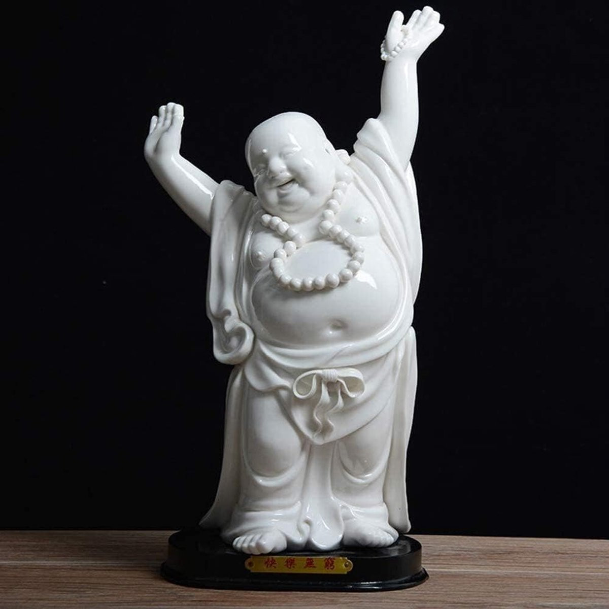 Wit Boeddhabeelden Decoratie - Feng Shui Geluksbeeldje voor op tafel
