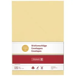 5x Brunnen, Briefumschlag, Briefumschläge B5 Nassklebung 80g/qm honig VE=10 Stück (B5, 10x)