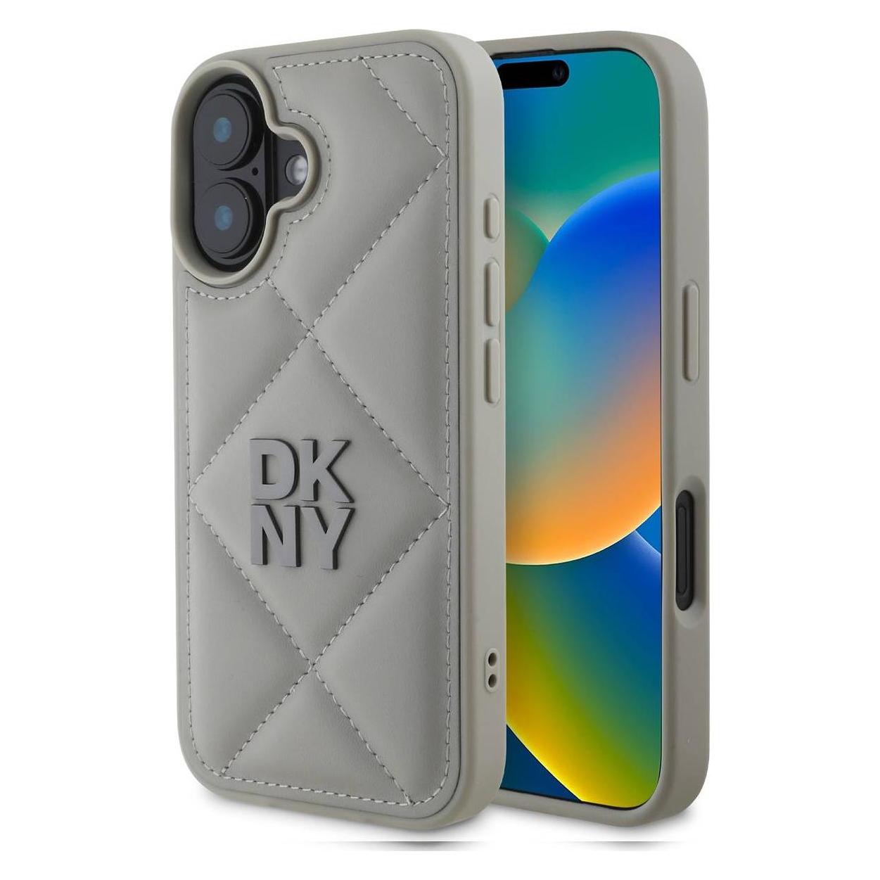 DKNY Quilted Stack Backcover (Apple iPhone 16 Plus) (DKHCP16MPQDSLG)