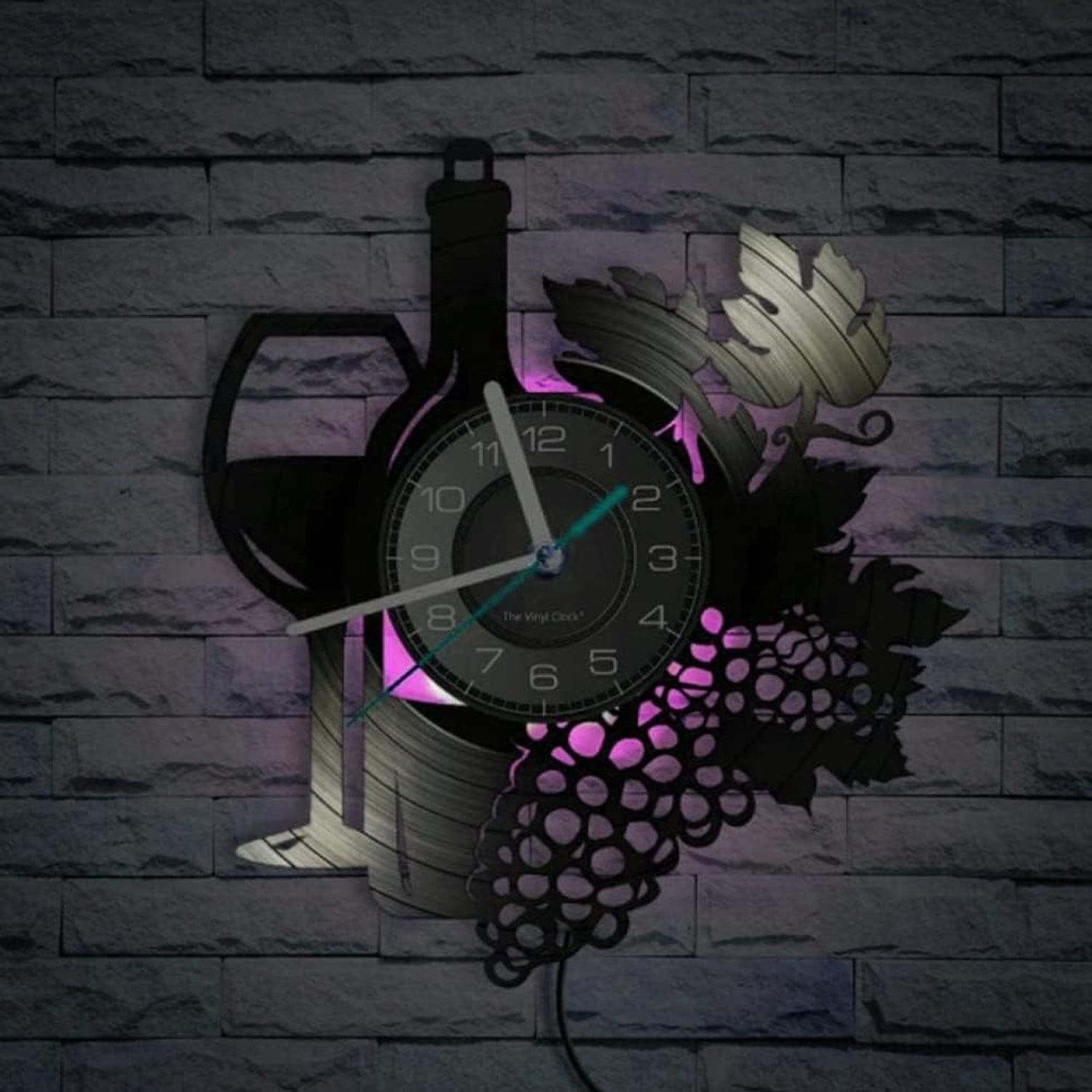 Merkloze Digitale Vinyl Wandklok met 7-kleuren LED en Stil Mechanisme